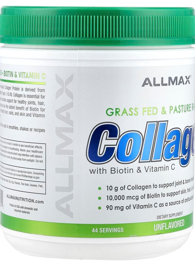 Allmax Collagen with Biotin &  Vitamin C Unflavored 15.5 oz (440 g) - Image 2