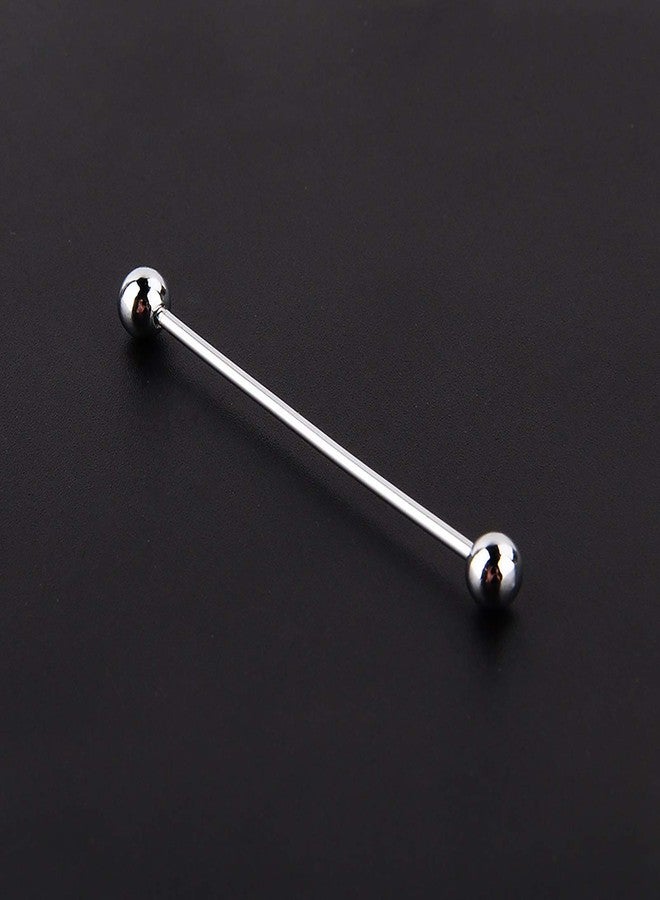 Zetiling Men Silver Plated Tone Steel Collar Tie Pin Stud Barbell Bar Clip Clasp Brooch - Unique Shape Design, Hand Feel, Great Wedding and Birthday Party, Decor Shirt Collars - Image 3
