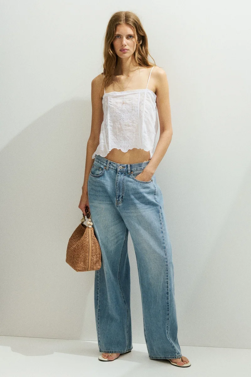 H&M Broderie anglaise tie-strap top