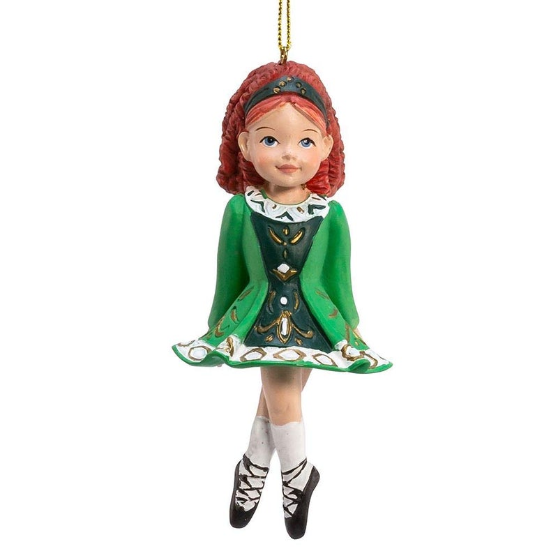 Kurt S. Adler Irish Dancer Ornament, 4.5-inches, Resin, Green - Image 1