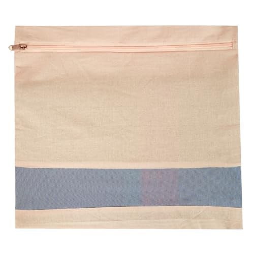 COMFORT WEAVE Cotton Saree Covers with Zip Closure | Clothes Organizer with Transparent Mesh Window | Multipurpose Storage Bag for Wardrobe | Space-Saving Storage Bag (16 x 14)(Beige) (Pack of 12) - Image 2