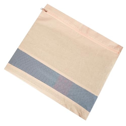 COMFORT WEAVE Cotton Saree Covers with Zip Closure | Clothes Organizer with Transparent Mesh Window | Multipurpose Storage Bag for Wardrobe | Space-Saving Storage Bag (16 x 14)(Beige) (Pack of 12) - Image 3