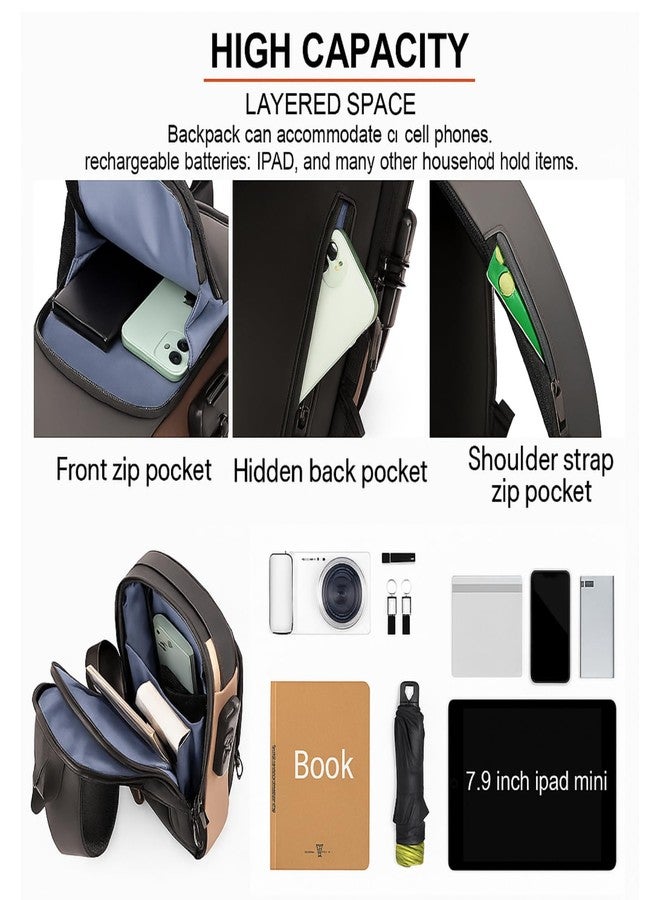 Lynacz® Multifunctional Sling Backpack | Anti-Theft Crossbody Bag with Hidden Pockets, USB Charging Port & Waterproof Fabric | Great for Office, Casual Wear & Outdoor Activities - Image 5