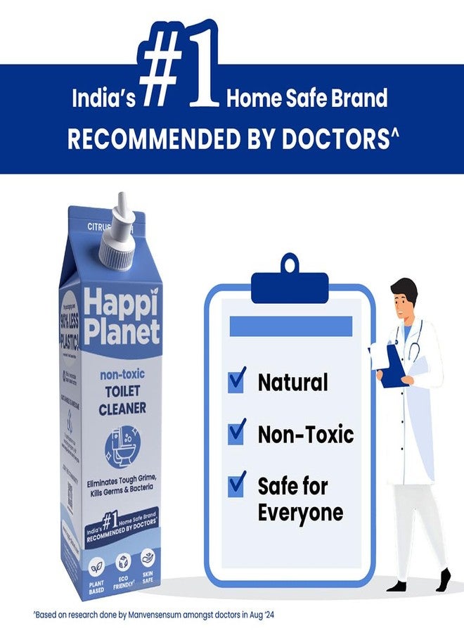 Happi Planet | Organic Disinfectant Toilet Cleaner | 1L | Natural, Non Toxic, Plant Based, Biodegradable, Herbal | Eliminates Tough Grime, Germs & Bacteria | No Toxic Fumes - Image 2