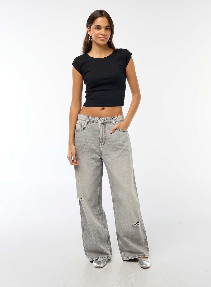 Kiabi Low-Rise Baggy 5-Pocket Jeans - Image 1