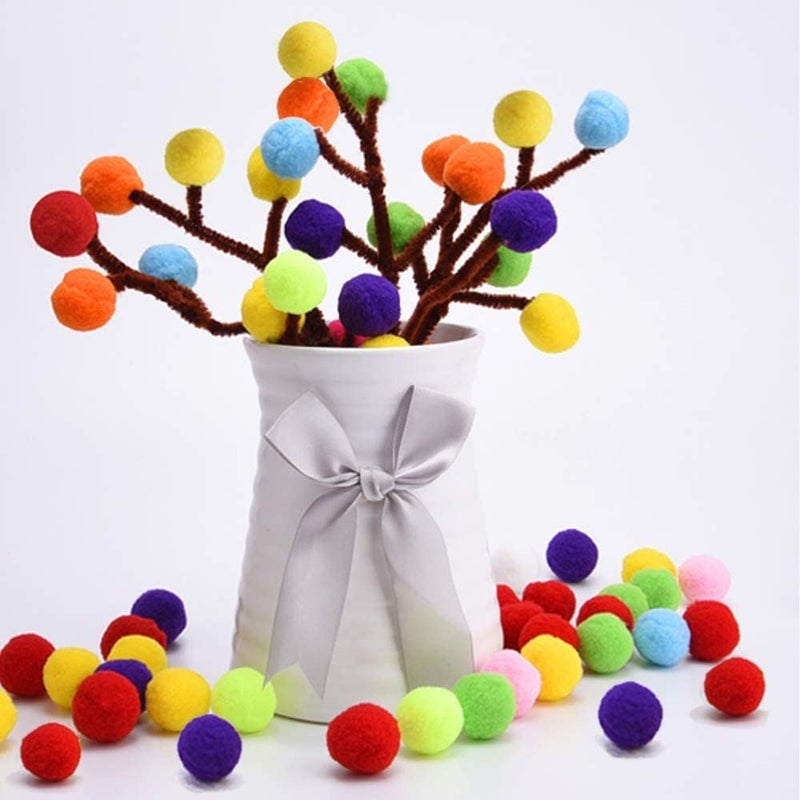 KRYTONE �1CM Assorted Pom Poms, Craft Pom Pom Balls, Colorful Pompoms for DIY Creative Crafts Decorations, Kids Craft Project (300PCS) - Image 2