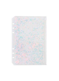 Chris.W 2 Pack Clear Plastic Zipper Pockets Envelopes For A5 6-Ring Binder Notebook, Built-In Glitter Flakes Decorations (A5 Size)  - Image 1