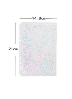 Chris.W 2 Pack Clear Plastic Zipper Pockets Envelopes For A5 6-Ring Binder Notebook, Built-In Glitter Flakes Decorations (A5 Size)  - Image 2