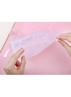 Chris.W 2 Pack Clear Plastic Zipper Pockets Envelopes For A5 6-Ring Binder Notebook, Built-In Glitter Flakes Decorations (A5 Size)  - Image 4