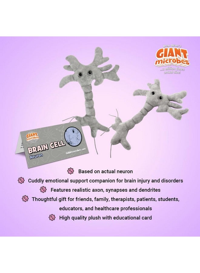 Giant Microbes GIANTmicrobes Brain Cell Plush, Neuron Plush, Neuroscience Gift, Neurology Gifts, Science Plushies, Neuron Model Anatomy, Psychology Gifts, Psychology Decor, Brain Gift, TBI, Mental Health Awareness - Image 3