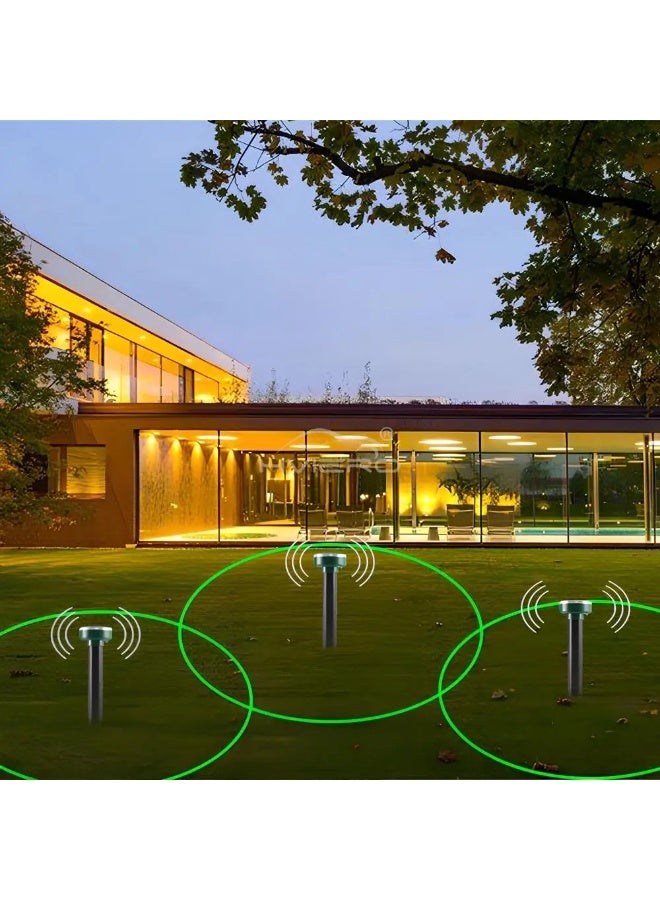 4-Pack Solar Powered Ultrasonic Mole Rodent Pest Repeller for Yard & Garden - Image 4