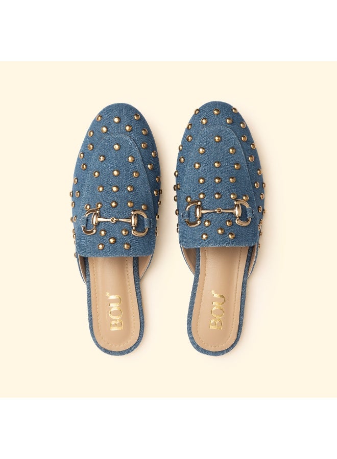 BOU CAMILA STUD MULES - Camila Raw Denim - Image 4