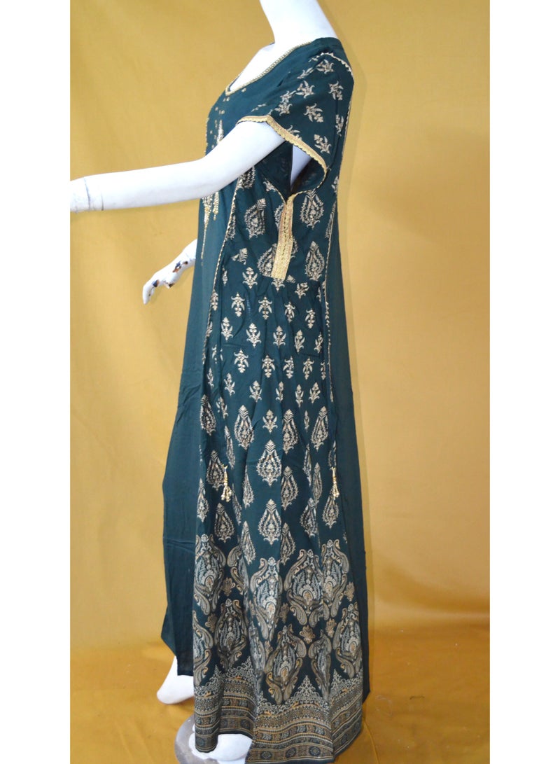 زينة جلابية نسائية أنيقة مطرزة – واسعة من الأسفل، بأكمام باتوينج، بشريط جانبي قابل للتعديل - Image 5