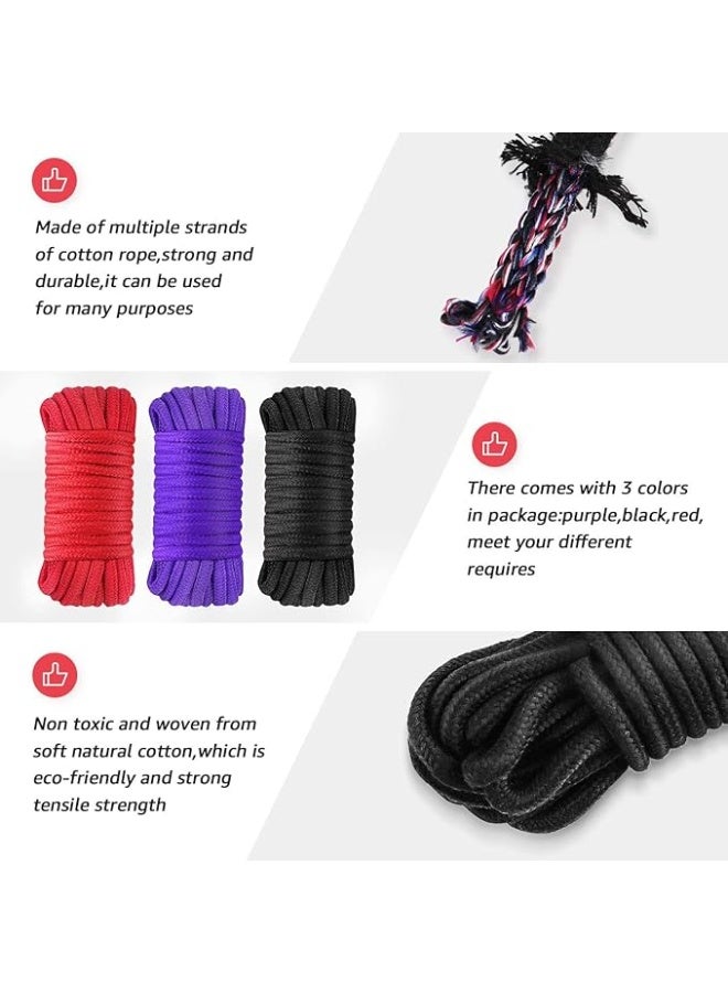 2 Rolls 10M Soft Cotton Craft Rope, Natural Cotton Cord for Macrame, DIY Crafts and Home Decor (Red) - Image 3