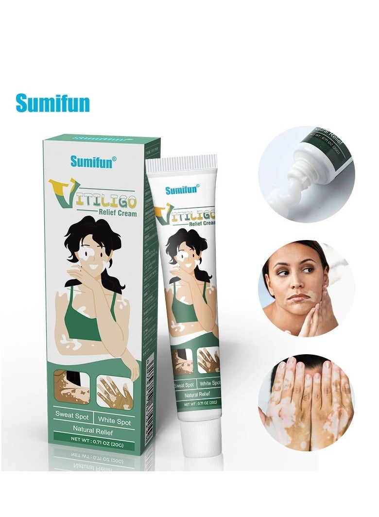 Sumifun White Spot Soothing Cream, Natural Vitiligo Treatment, Repair Patchy Skin, Reduce White Spots, Improve Skin Pigmentation, Restore Skin Tone, Effective External Care Ointment for Vitiligo 20g - Image 1
