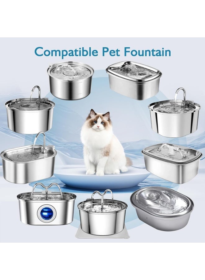 8+8PCS Cat Water Fountain Filters, Cats Fountain Filter Replacement for 108oz/3.2L & 67oz/2L Stainless Steel Cat Water Fountain, Pet Fountain Activated Carbon Replaced Filter(8+8PCS) - Image 2