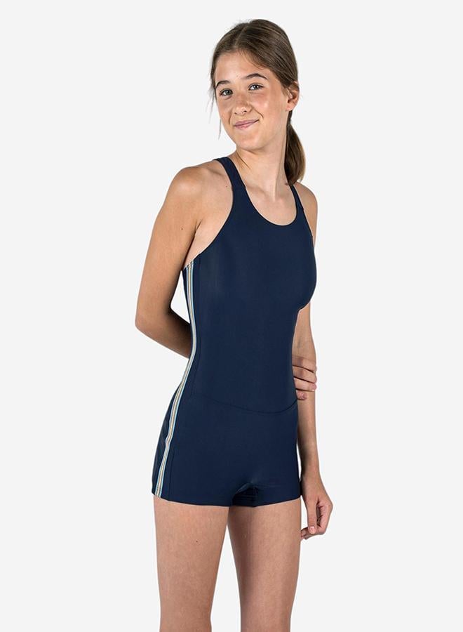 DECATHLON Girls’ swimming 1-piece shorty swimsuit - Image 1