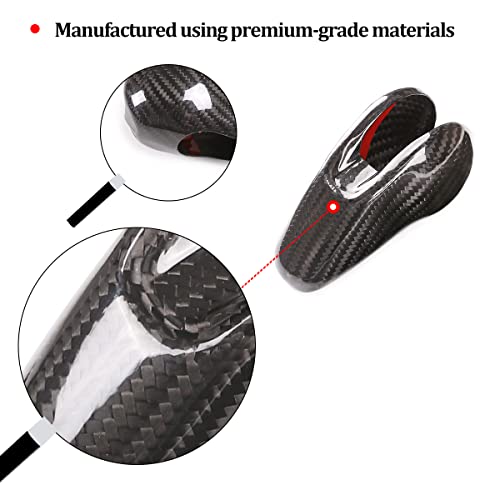 YUECHI 100% Real Carbon Fiber Interior Gear Shift Head Cover Knob Trim Car Accessories for Porsche Macan Panamera Cayman Boxster 911 718 2008-2020 - Image 5