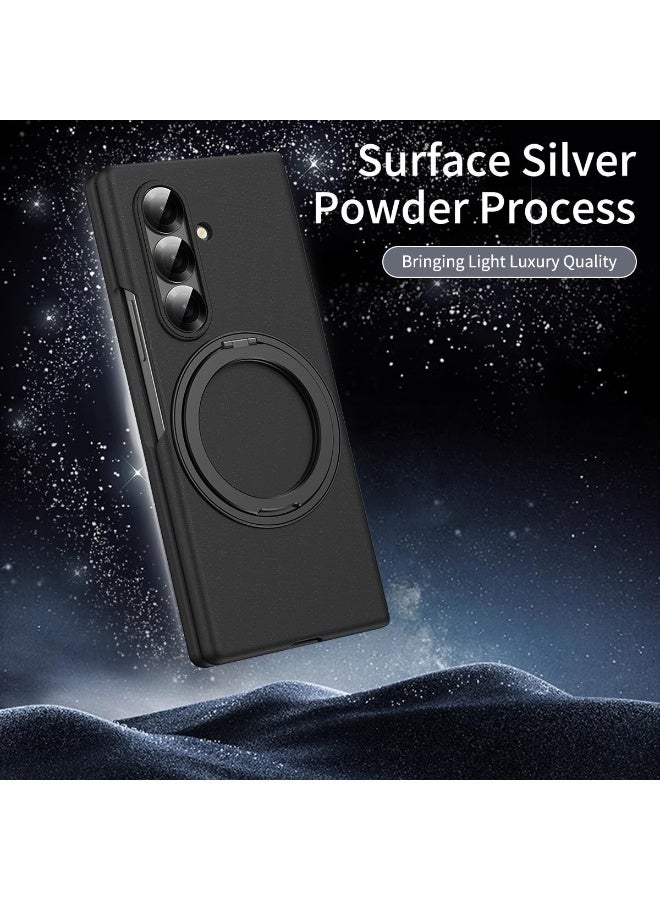 general Magnetic Case for Samsung Galaxy Z Fold 7 5G [Built-in Screen Protector] [Support Wireless Charging] Micro-Frosted Shockproof Cover with 360° Rotating Ring Holder Stand - Image 2