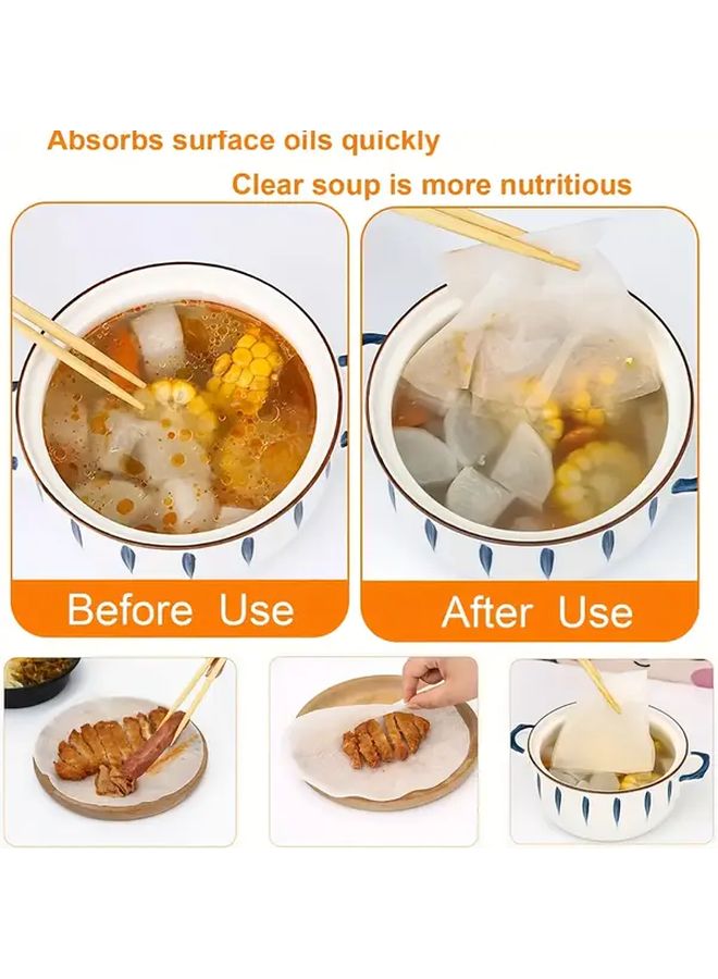 24 Pack Soup Oil Absorbing Paper Round Shape Heavy Duty Oil Absorbing Sheets For Kitchen Cooking Grease Removal Easy Cleanup - Image 5