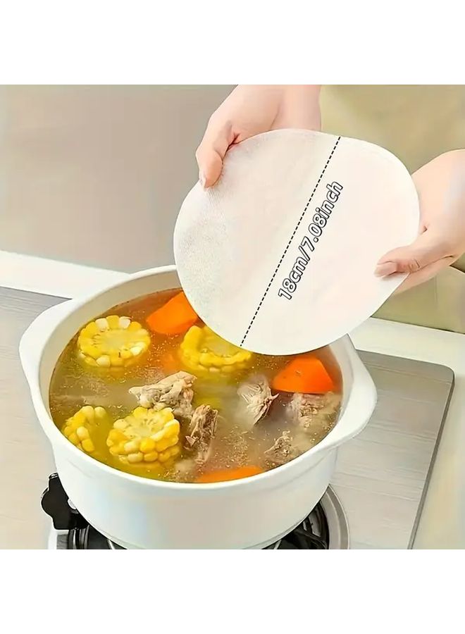 24 Pack Soup Oil Absorbing Paper Round Shape Heavy Duty Oil Absorbing Sheets For Kitchen Cooking Grease Removal Easy Cleanup - Image 3