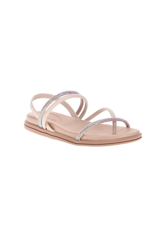 بيرا ريو صنادل بيرا ريو نسائية مسطحة كريمي | صنع في البرازيل