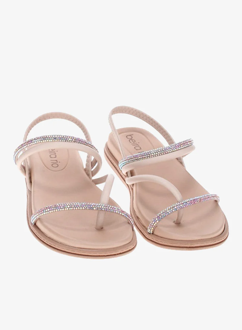 Beira Rio  Beira Rio Ladies Flat Sandals Cream | Made In Brazil for Women | Best Price UAE