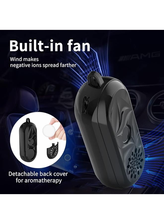 erorex Wearable Air Purifier Necklace With Led Screen Portable Personal Ionizer And Digital Thermometer Car Freshener With Aromatherapy Tablet For Travel All In 1 Mini Car Air Purifier And Freshener  - Image 4
