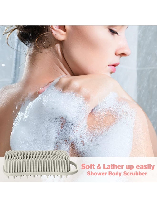 فرشاة تقشير الجسم المصنوعة من السيليكون، فرشاة تقشير لطيفة بشعيرات ناعمة 22 مم، تنظيف عميق وتدليك فروة الرأس، تصميم مريح غير قابل للانزلاق، سريع الجفاف، مناسب للسفر للاستحمام - Image 4