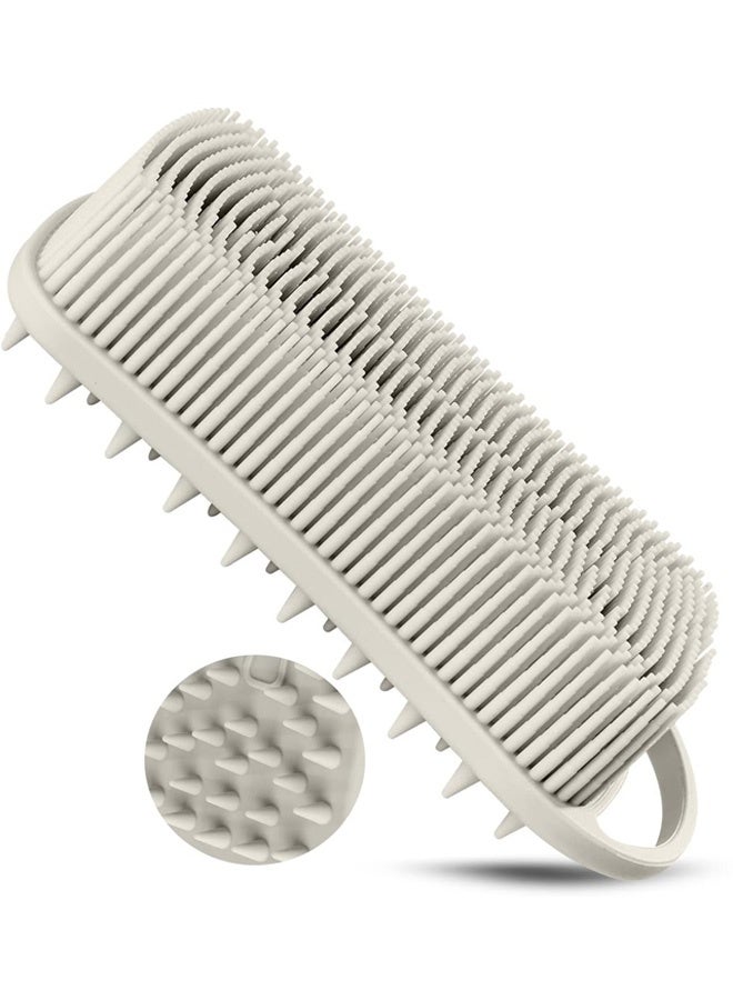 فرشاة تقشير الجسم المصنوعة من السيليكون، فرشاة تقشير لطيفة بشعيرات ناعمة 22 مم، تنظيف عميق وتدليك فروة الرأس، تصميم مريح غير قابل للانزلاق، سريع الجفاف، مناسب للسفر للاستحمام - Image 1