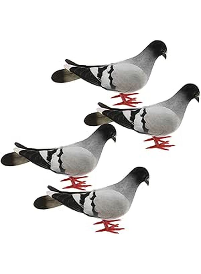 4pcs Lifelike Foam Pigeon Figurines Realistic Simulated Bird Models For Garden Decor Photography Props Outdoor Displays - Image 1