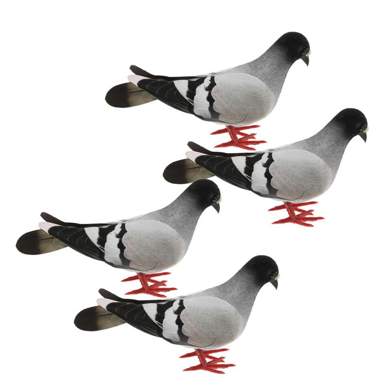 4pcs Lifelike Foam Pigeon Figurines Realistic Simulated Bird Models For Garden Decor Photography Props Outdoor Displays - Image 2