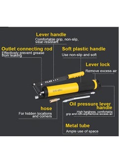 TONSYL TONSYL Super Value Lever Grease Gun with Aluminum Die Cast Head Heavy Duty Professional Lever Handle Grease Gun Mini Lever Grease Gun Pistol Grip Grease Gun Yellow 1 kg  - Image 4