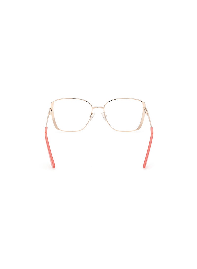 GUESS Women's Square Shape Eyeglass Frames - GU290303354 - Lens Size: 54 Mm - Pink/Gold - Image 4