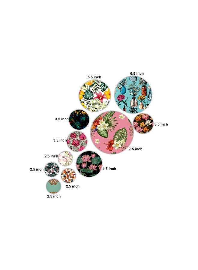 SAF paintings Set of 11 Mdf Wooden Wall Hanging Round Shaped Home Decor Plates For home decoaration Wall Painting SANFRO-14 - Image 3