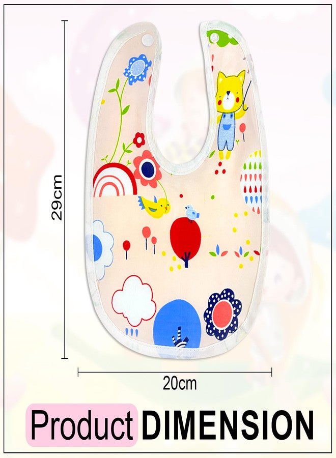 GLUN® Toddler Bibs Set for Unisex Newborn 8-36 Months old Babies, Pack of 6 Cute Print Baby Bibs, Waterproof, Adjustable, Washable Feeding Bib - Image 5