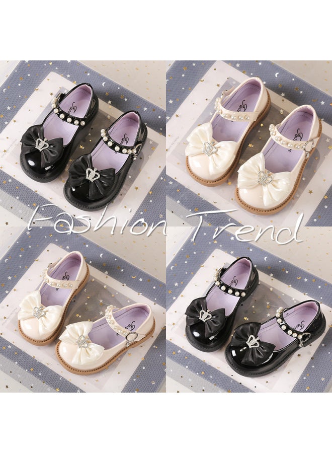 Girl's Leather Shoes Autumn Children's Soft Sole Princess Shoes Little Girl Spring/autumn Performance Shoes Student Flats Pearl - Image 4