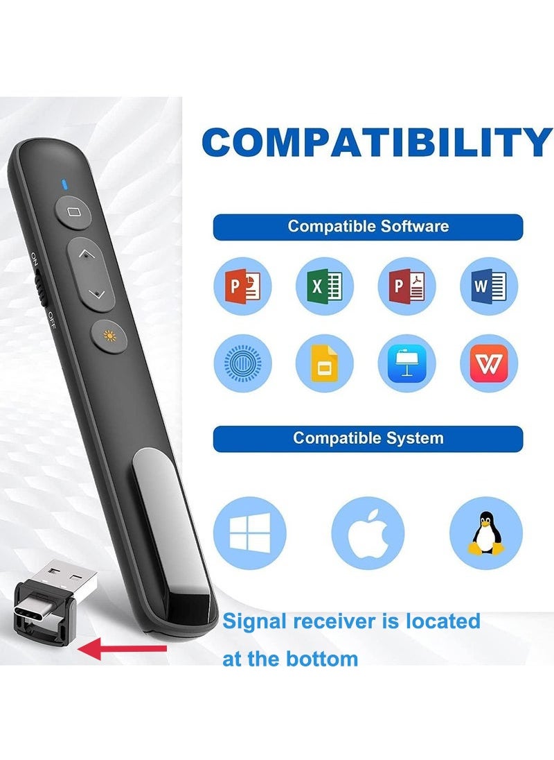 Joyelink Rechargeable Wireless Presenter Remote, Presentation Clicker with Hyperlink & Volume Remote Control – PowerPoint Office Presentation Clicker for Keynote/PPT/Mac/PC/Laptop (USB  Charging Cable Included)  - Image 2