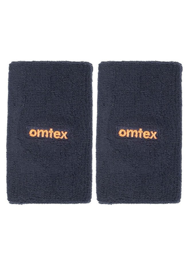 omtex شريط عرق أومتيكس 5 بوصة لجميع الرياضات والأنشطة - أزرق بحري (عبوة من 2) - Image 1