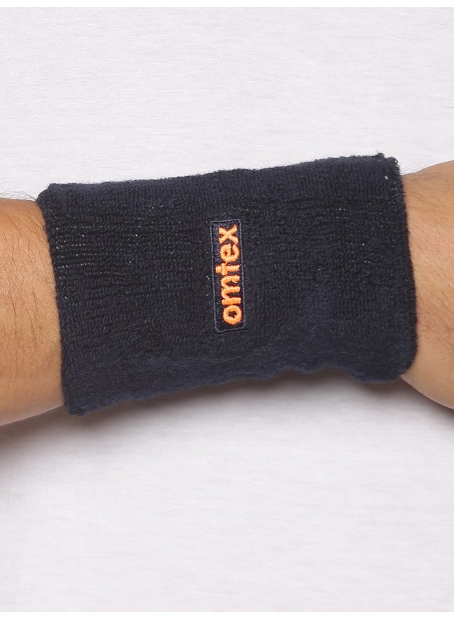 omtex شريط عرق أومتيكس 5 بوصة لجميع الرياضات والأنشطة - أزرق بحري (عبوة من 2) - Image 3