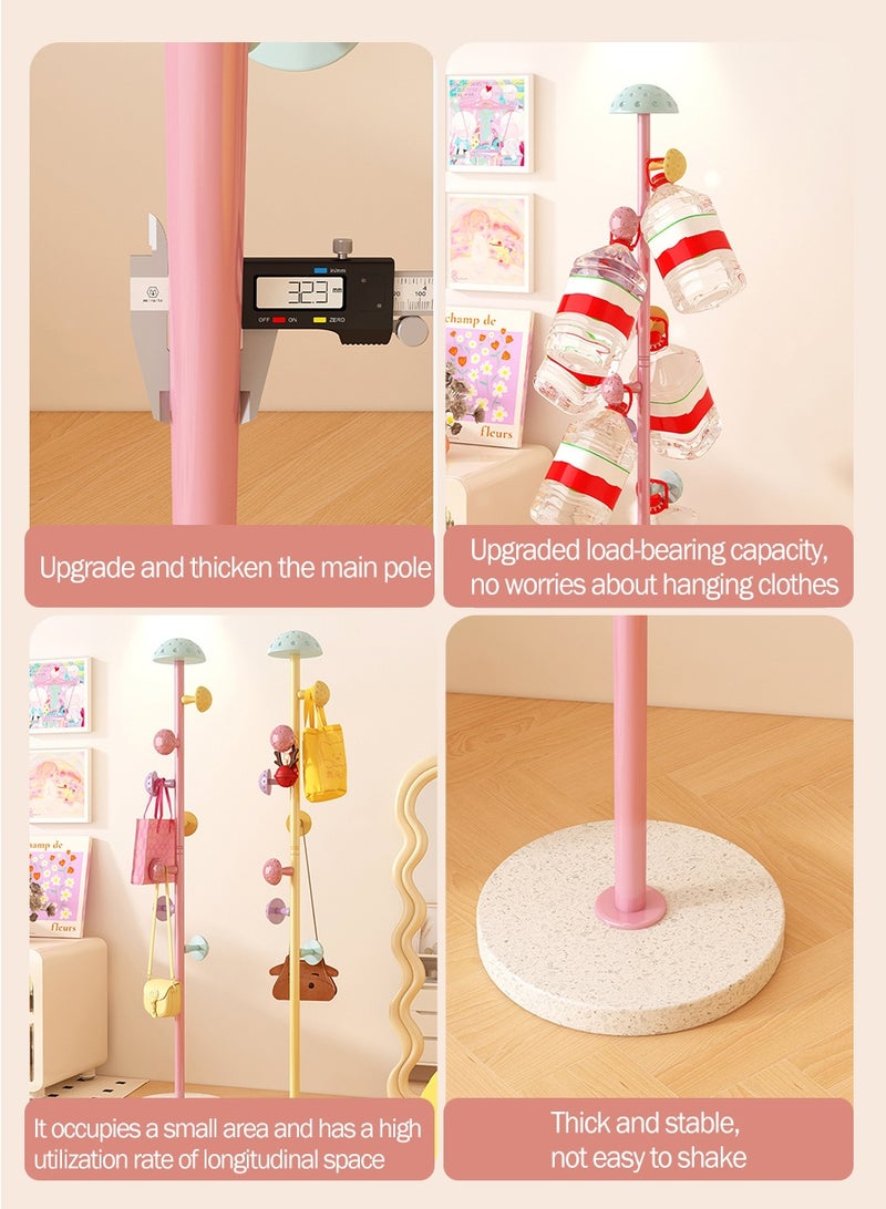 بيروي حامل معاطف معدني قائم بذاته بقاعدة رخامية دائرية مستقرة وخطاطيف فطرية، للملابس والحقائب والقبعات في غرف النوم المنزلية، وصالات الفنادق، والمداخل والممرات - Image 5