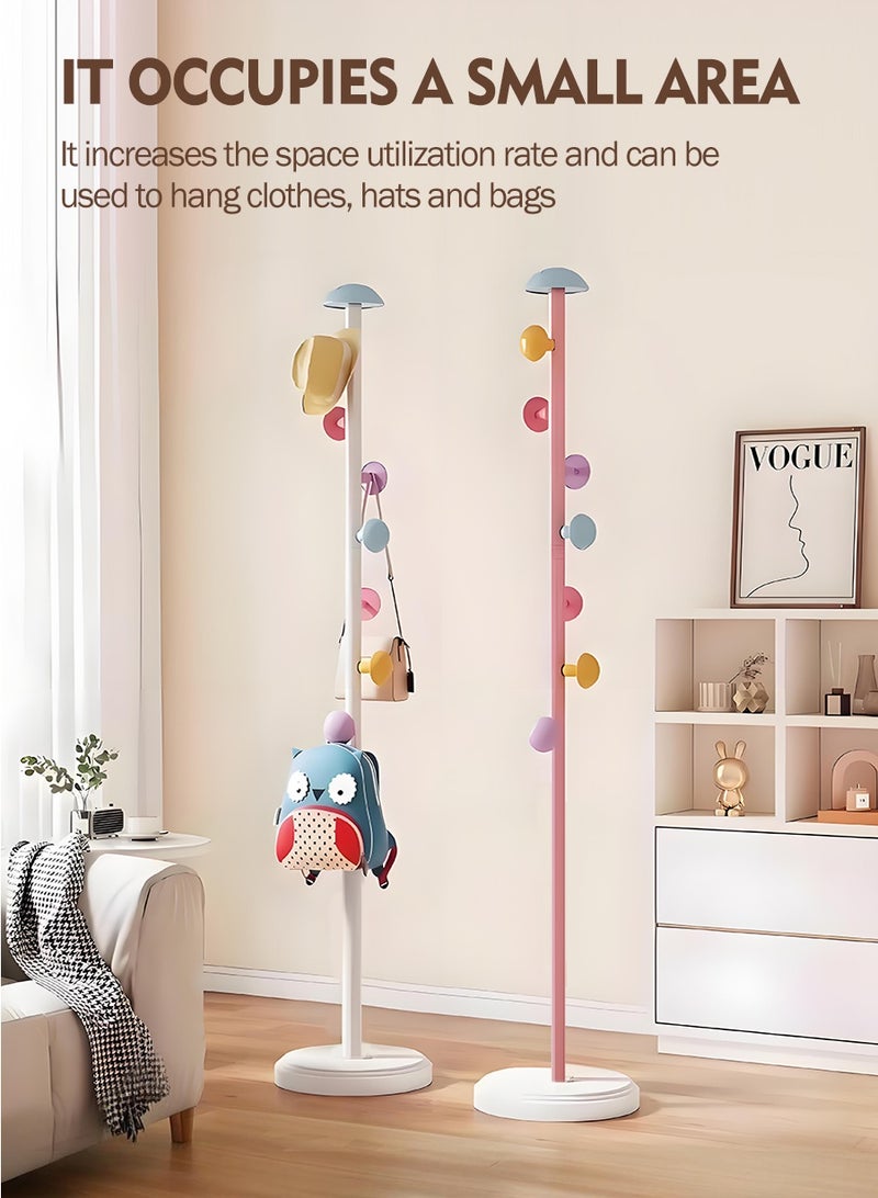 بيروي حامل معاطف معدني قائم بذاته بقاعدة رخامية دائرية مستقرة وخطاطيف فطرية، للملابس والحقائب والقبعات في غرف النوم المنزلية، وصالات الفنادق، والمداخل والممرات - Image 4