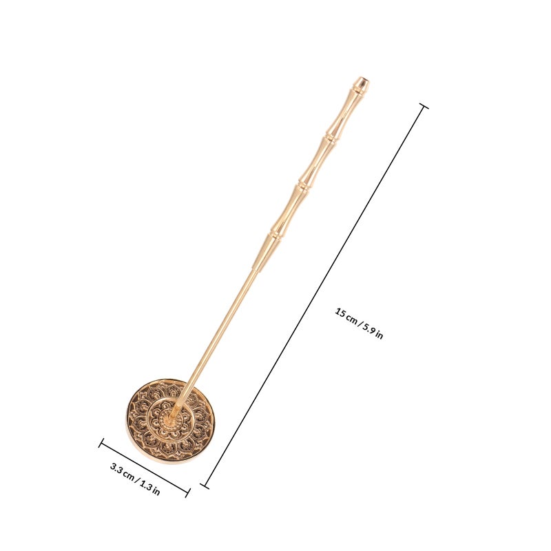 1pc Incense Ash Pressing Tool Copper Incense Ash Presser Handle Ash Presser - Image 2