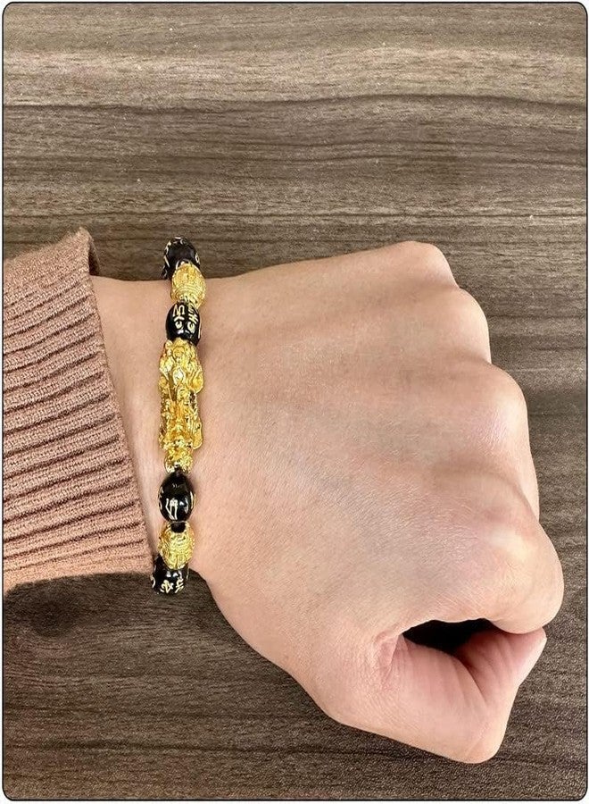 Fusamk Fashion Feng Shui Wealth Bracelet Pi Xiu Obsidian Bracelet(Black) - Image 5