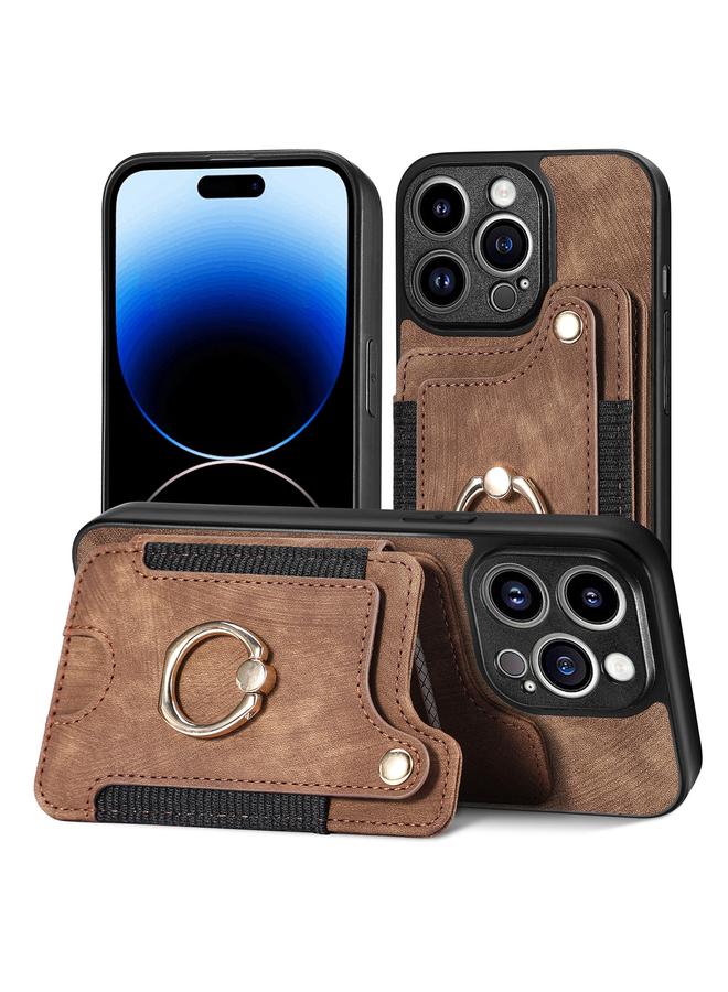 إيروريكس جراب هاتف iPhone 12 Pro بتصميم ريترو مع حلقة ومحفظة متعددة البطاقات - Image 1