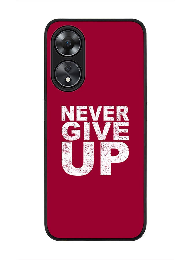 Stylizedd حافظة سوداء متينة لهاتف Oppo A78 5G / Oppo A58 5G - حافظة مرنة رقيقة من TPU مع حواف مطاطية مضادة للسقوط - لا تستسلم أبداً - Image 1