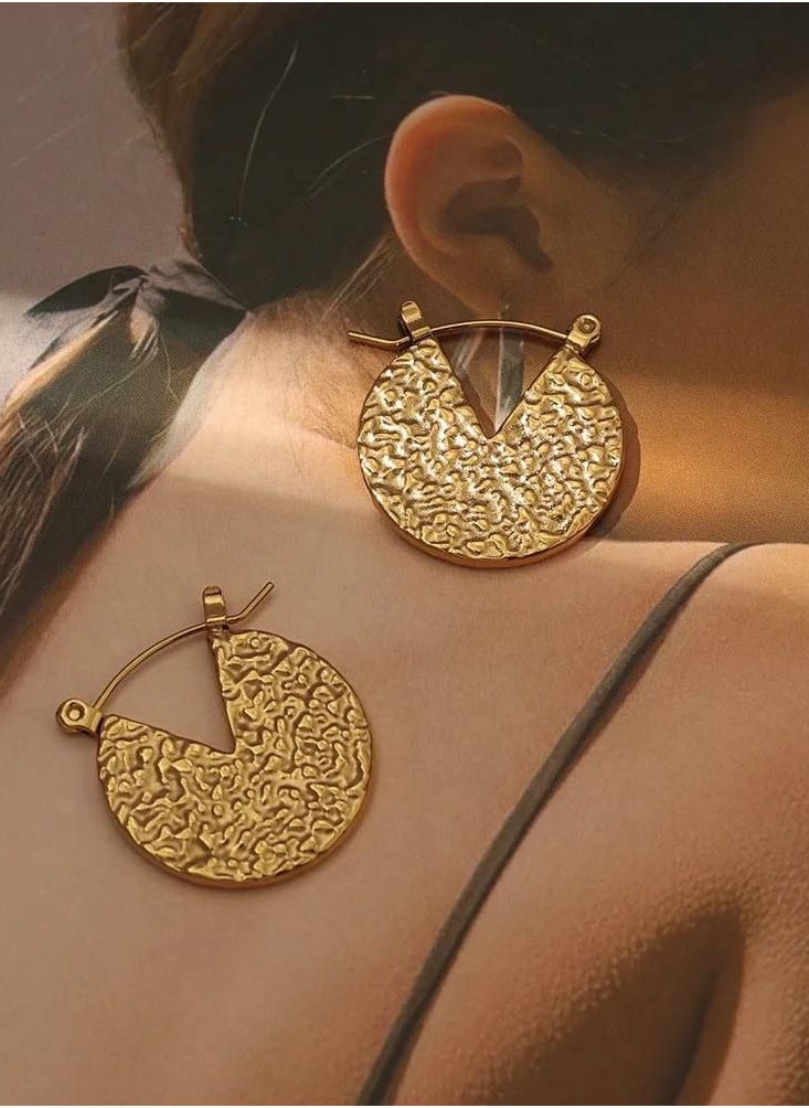 Radwa Azam Circular earring with Arabic engravings trendy  - Image 2
