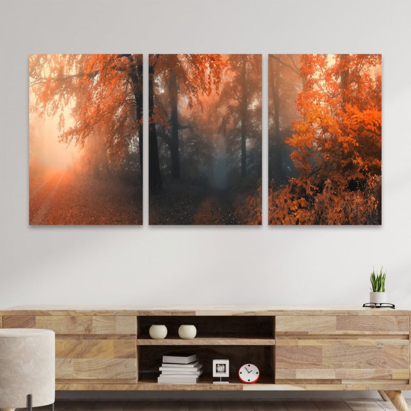 Marktna Three luxurious canvas prints with a modern design and a hollow frame, measuring (120×60), three pieces - Image 1