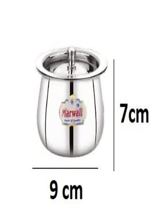 Marwall Stainless Steel Handi with Lid for Serving and Storage of Ghee/Dhai/Milk etc. (300ml) - Image 4