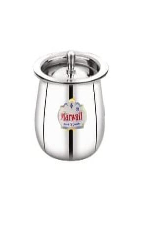 Marwall Stainless Steel Handi with Lid for Serving and Storage of Ghee/Dhai/Milk etc. (300ml) - Image 5